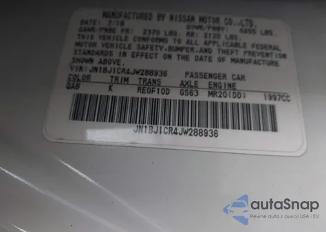 2018 Nissan Rogue Sport Sl из США, поврежденный, VIN JN1BJ1CR4JW288936